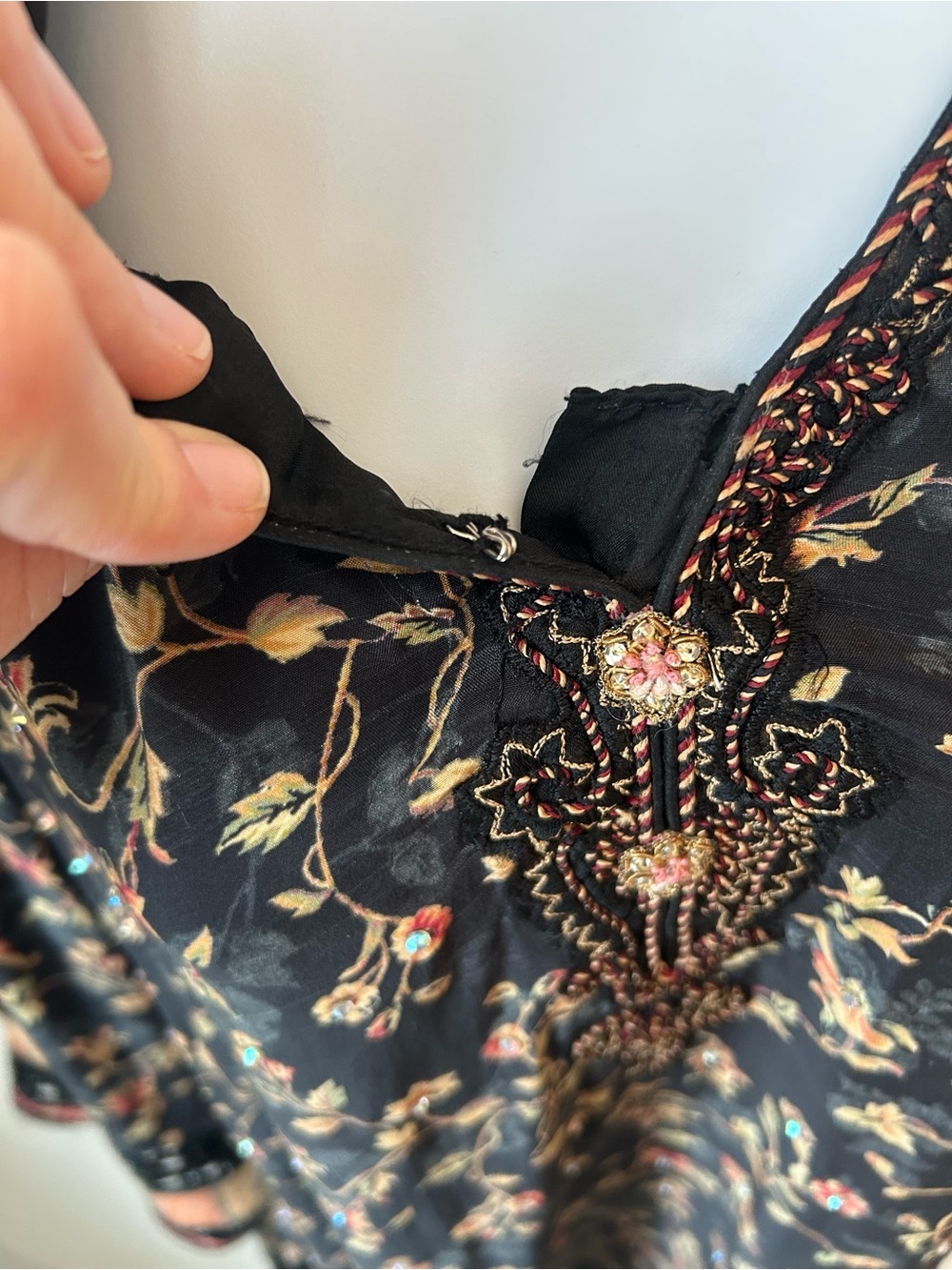 Stunning Kaftan Tunic Dress Boho Luxe Embroidered | Johnny Was Style Artisan - Picture 9 of 16